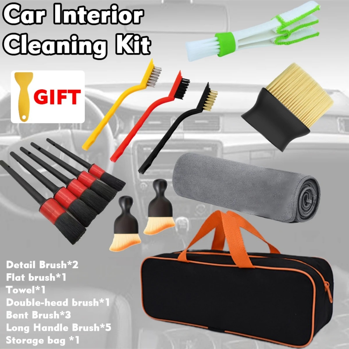 Dirt Brush Interior - 1-15 Buah Kit Sikat Detail Pembersih