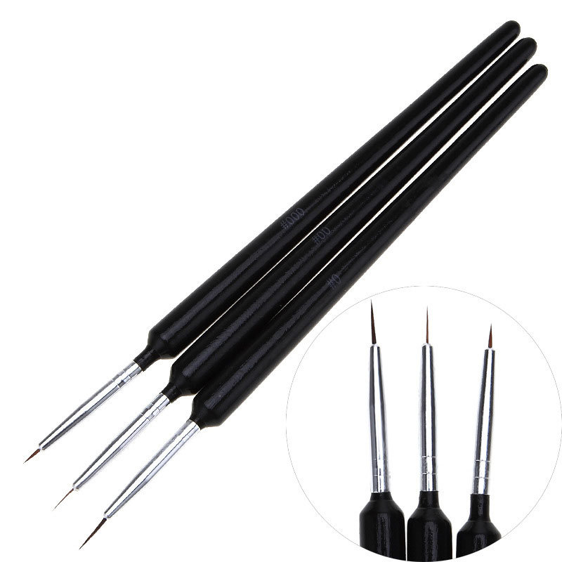 Detailing Brush Set - 3 Buah Set Kuas Liner Seni
