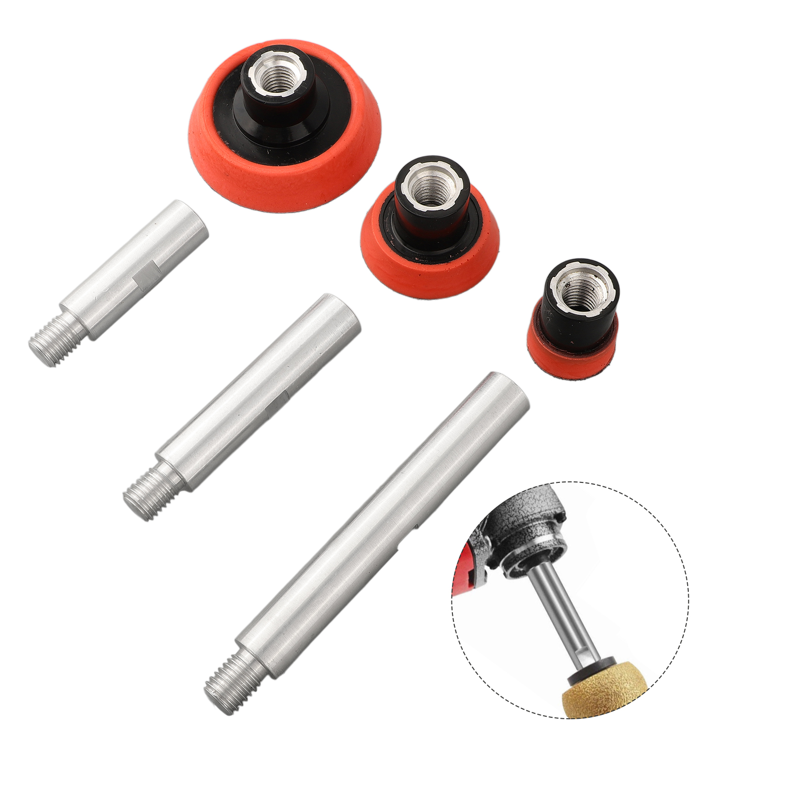 Polish Pad Set Buffer - Set Batang Ekstensi Pemoles Ulir M14