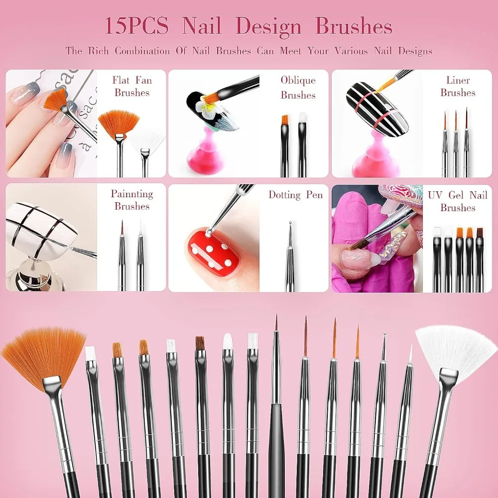 32pcs Kuas Nail Art, Kuas Akri - Detailing Brush Set ulasan dan harga