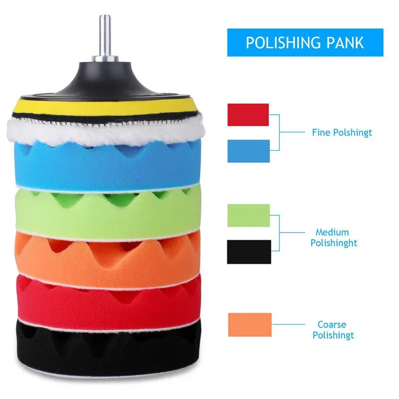 8Pcs Kit Bantalan Poles Mobil  - Polish Pad Set Buffer ulasan dan harga