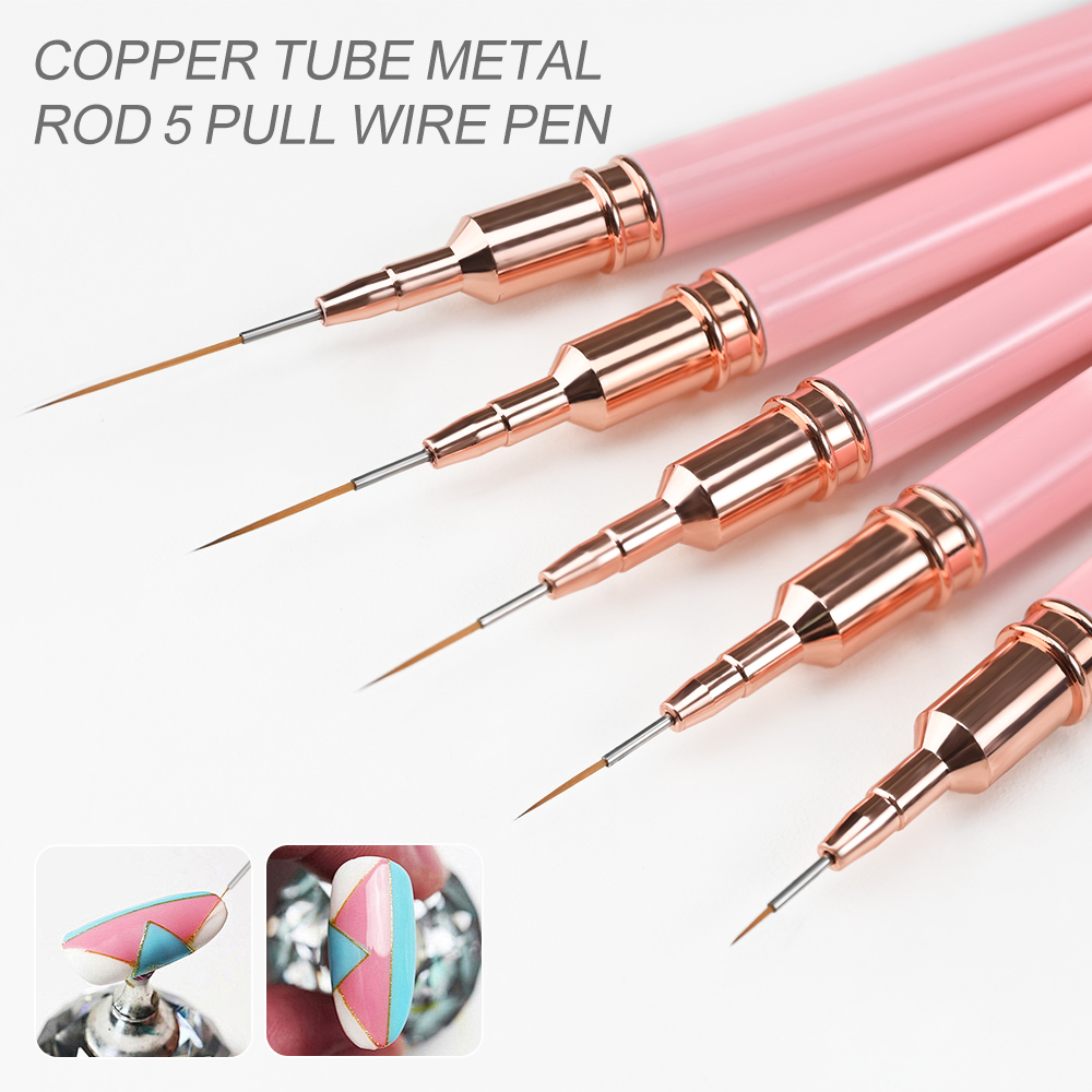 5 Buah Set Kuas Liner Kuku Gag - Detailing Brush Set ulasan dan harga