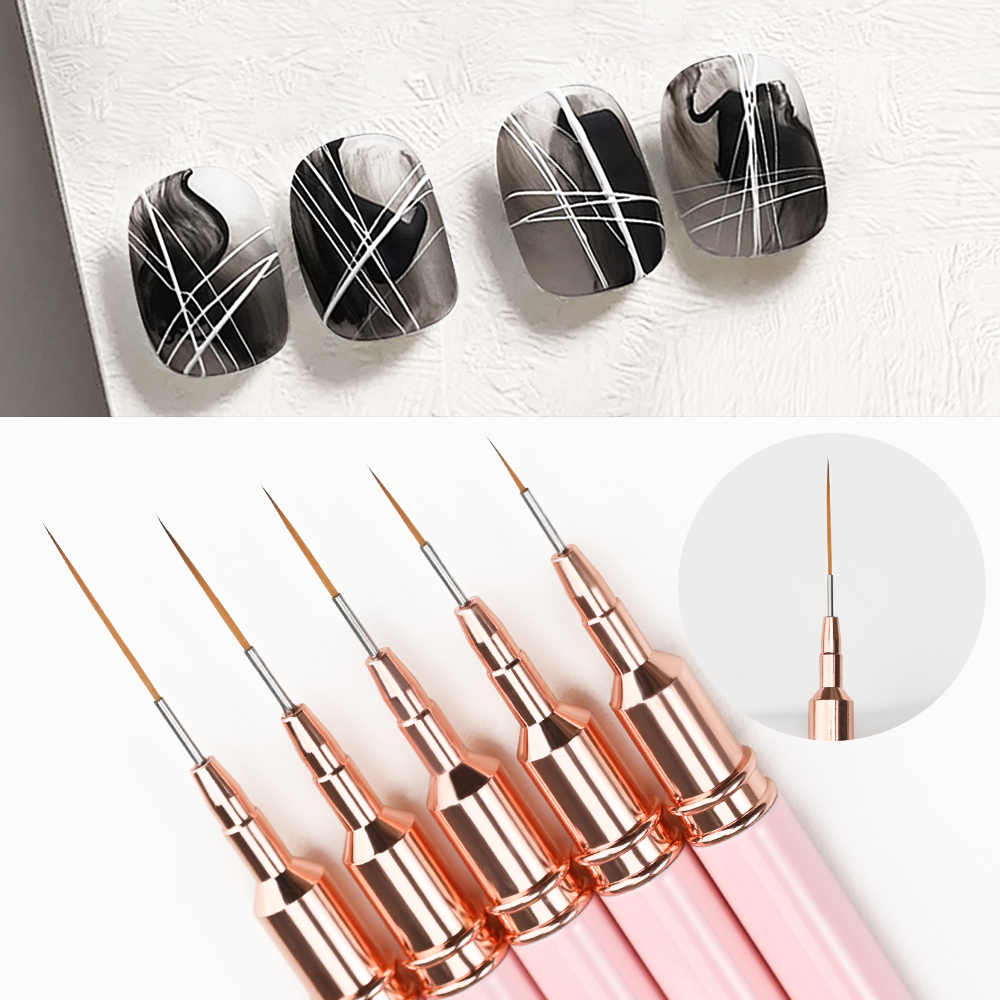 5 Buah Set Kuas Liner Kuku Gag - Detailing Brush Set ulasan dan harga