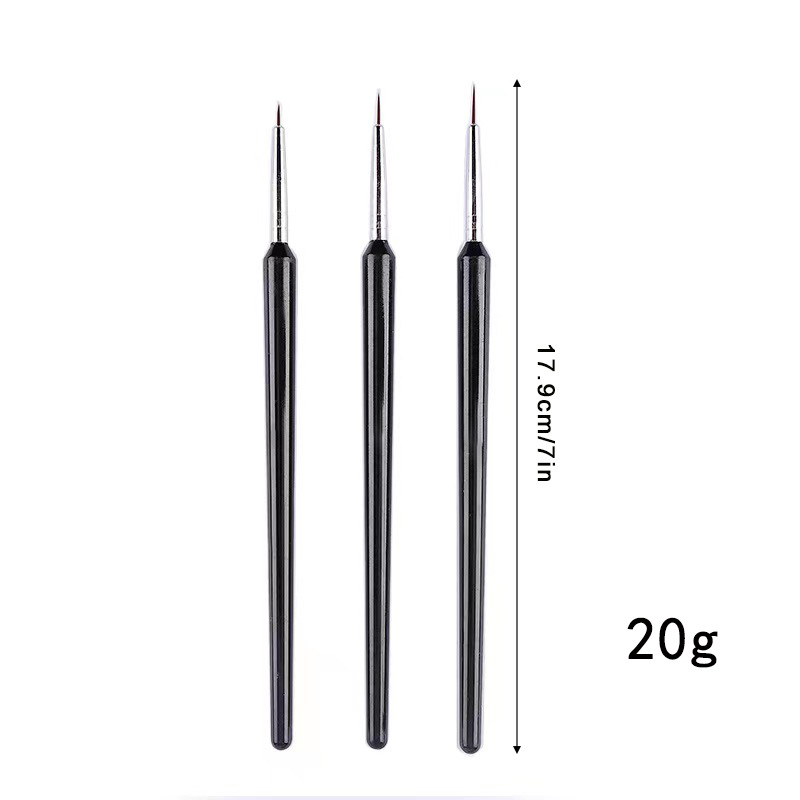 3 Buah Set Kuas Liner Seni Kuk - Detailing Brush Set ulasan dan harga