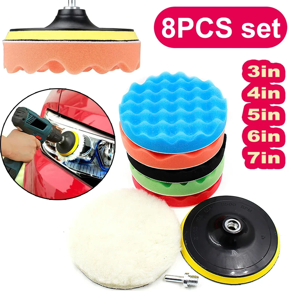 Kit Pad Poles Mobil Baru 8 Pcs - Polish Pad Set Buffer ulasan dan harga